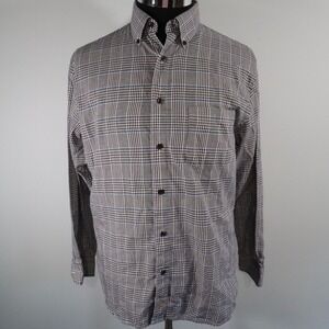 F/X Fusion Shirt‎ Mens Medium Business Casual Pocket Button Up Plaid Long Sleeve